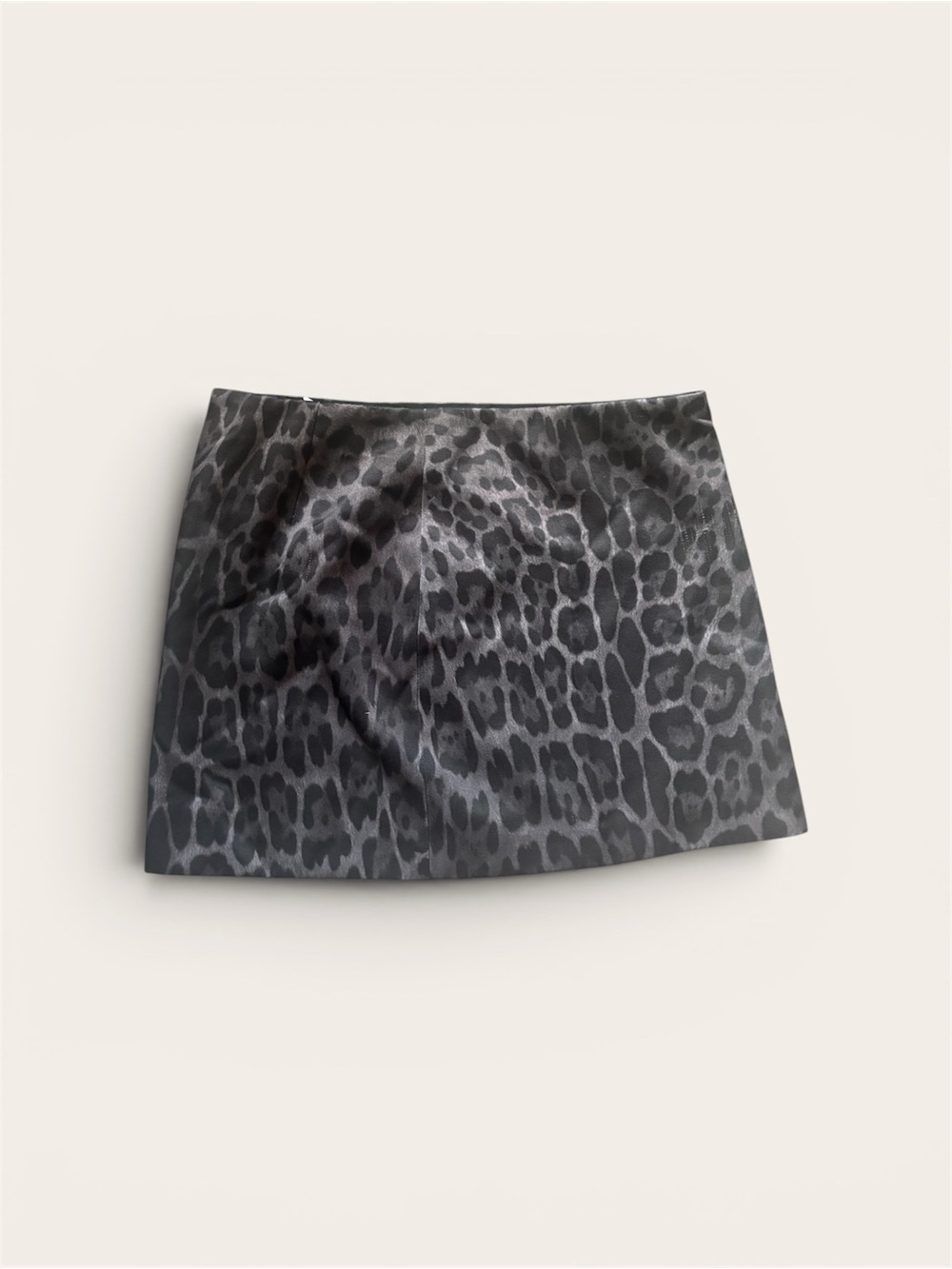 Women's Grey Leopard Print Mini Skirt